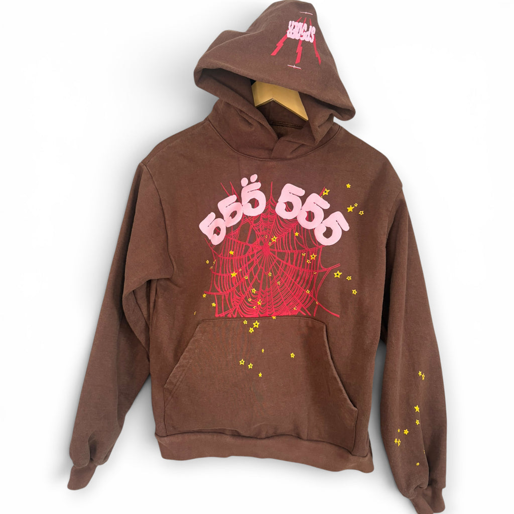 Spider Worldwide 555 Brown Hoodie