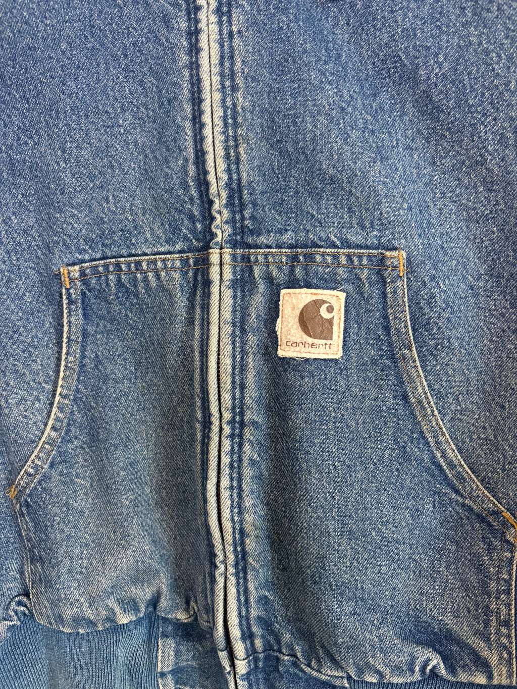 Carhartt Denim Hooded Faded Vintage Jacket