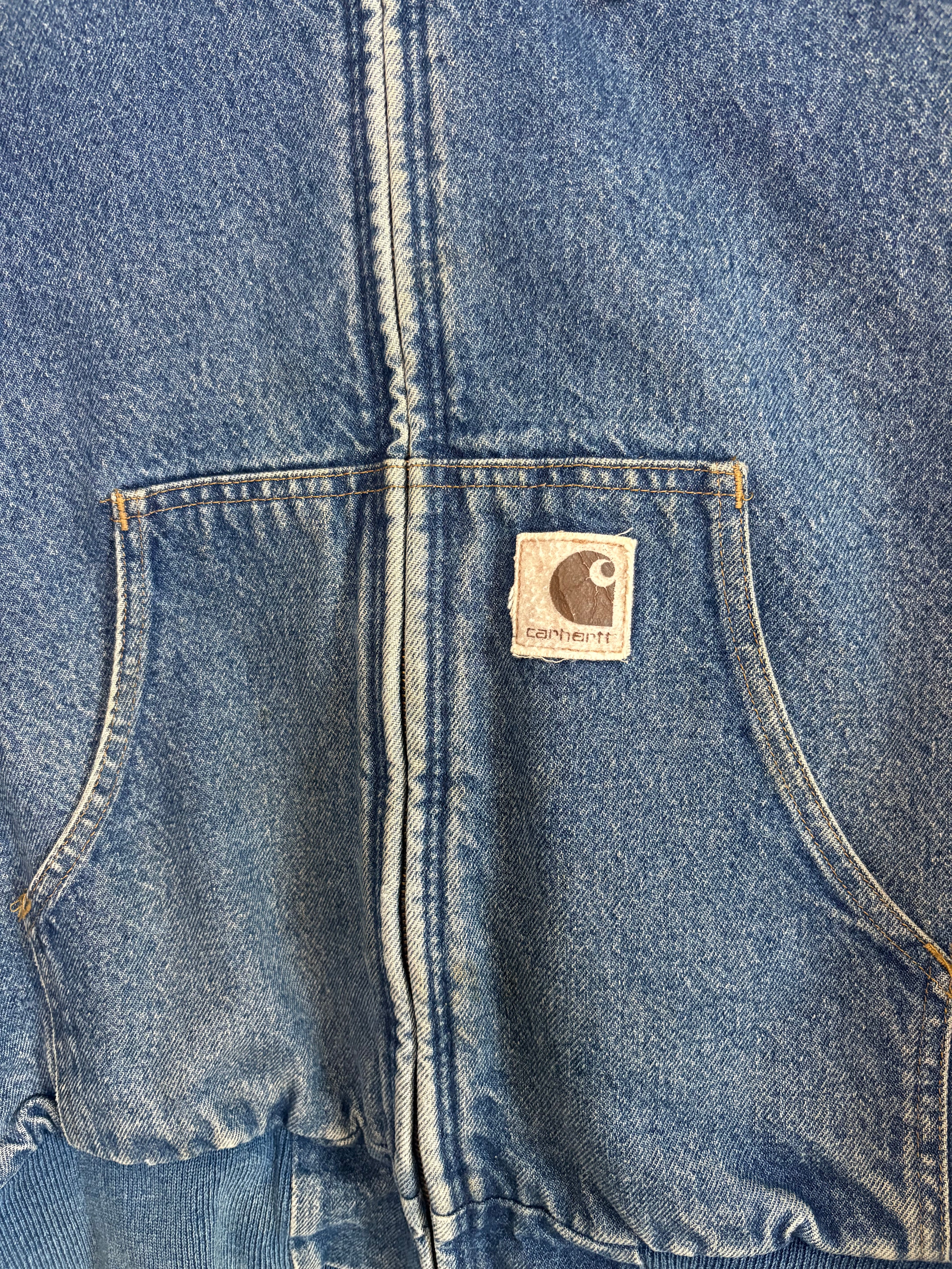 Carhartt Denim Hooded Faded Vintage Jacket