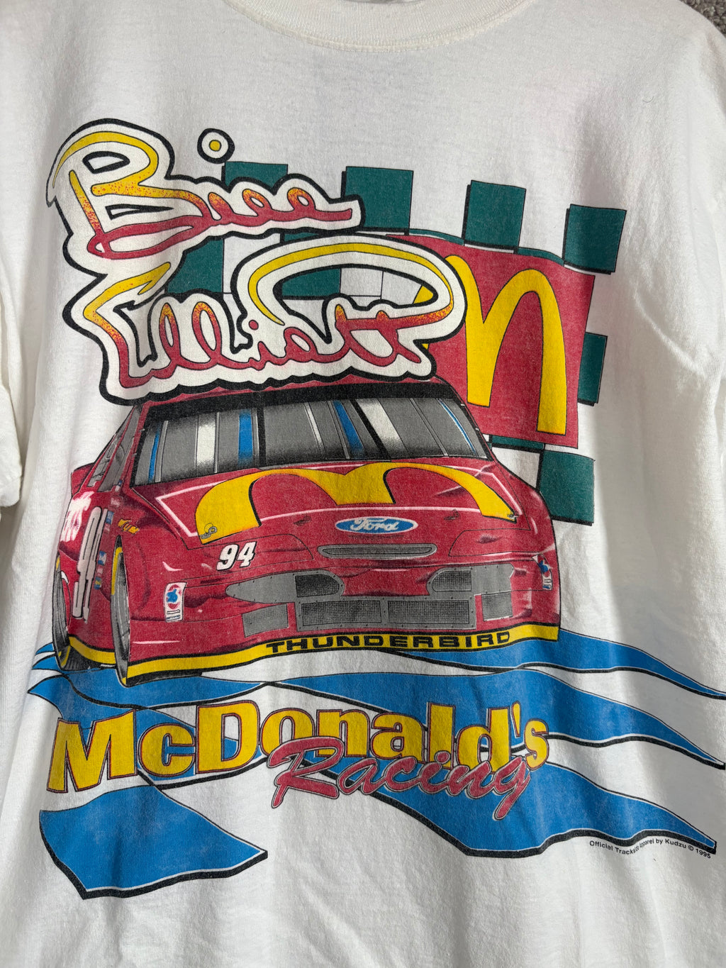 Bill Elliott 90's NASCAR McDonald's Racing T-Shirt