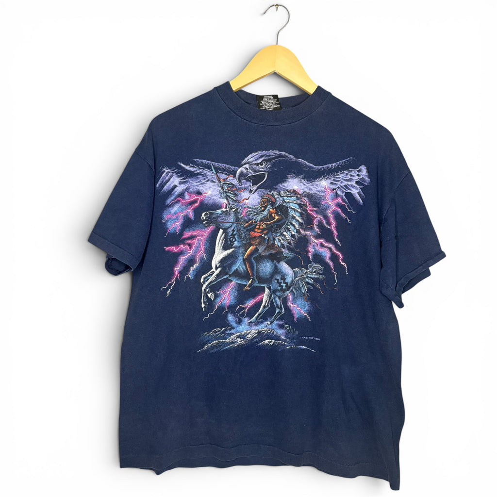 Lightning Native on Horse 90's T-Shirt