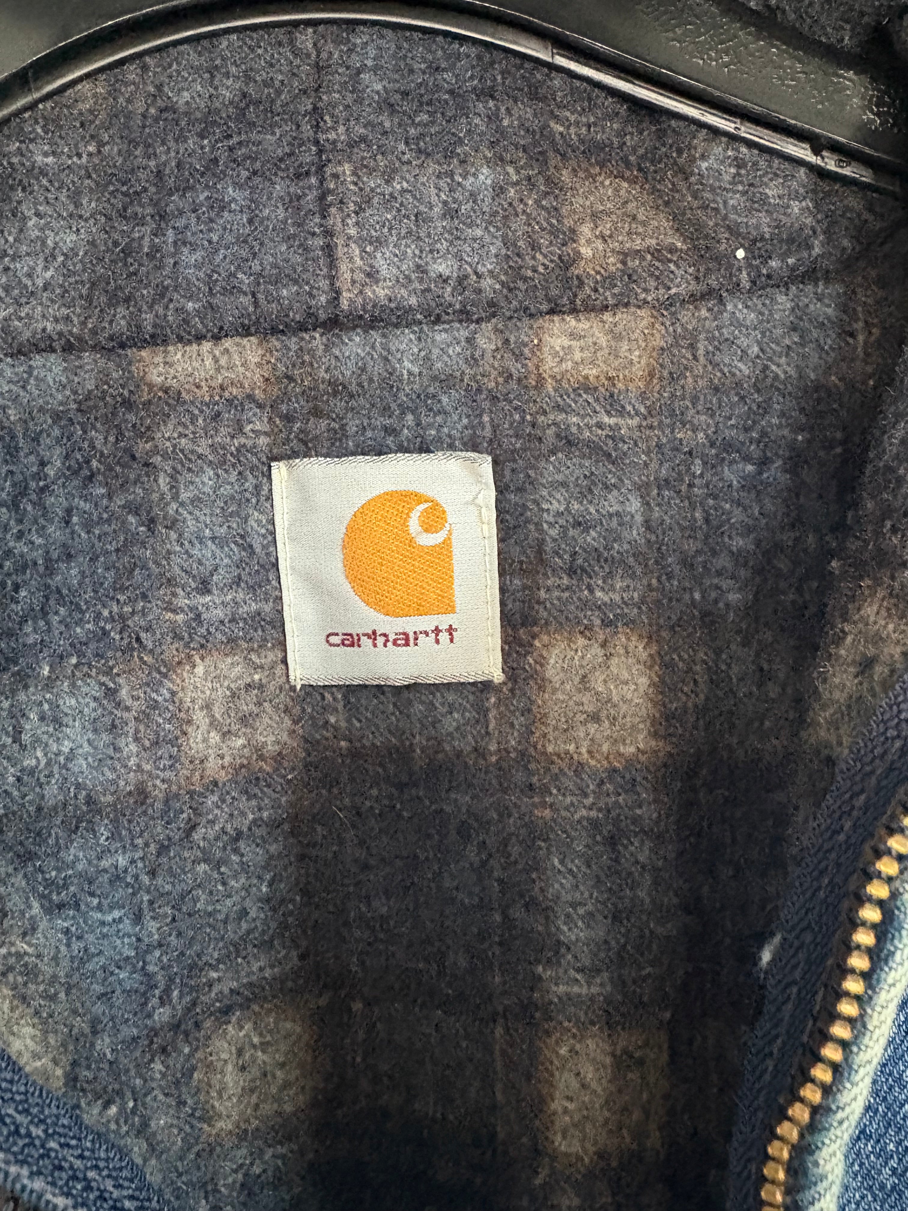 Carhartt Denim Hooded Faded Vintage Jacket