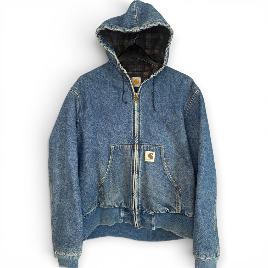 Carhartt Denim Hooded Faded Vintage Jacket