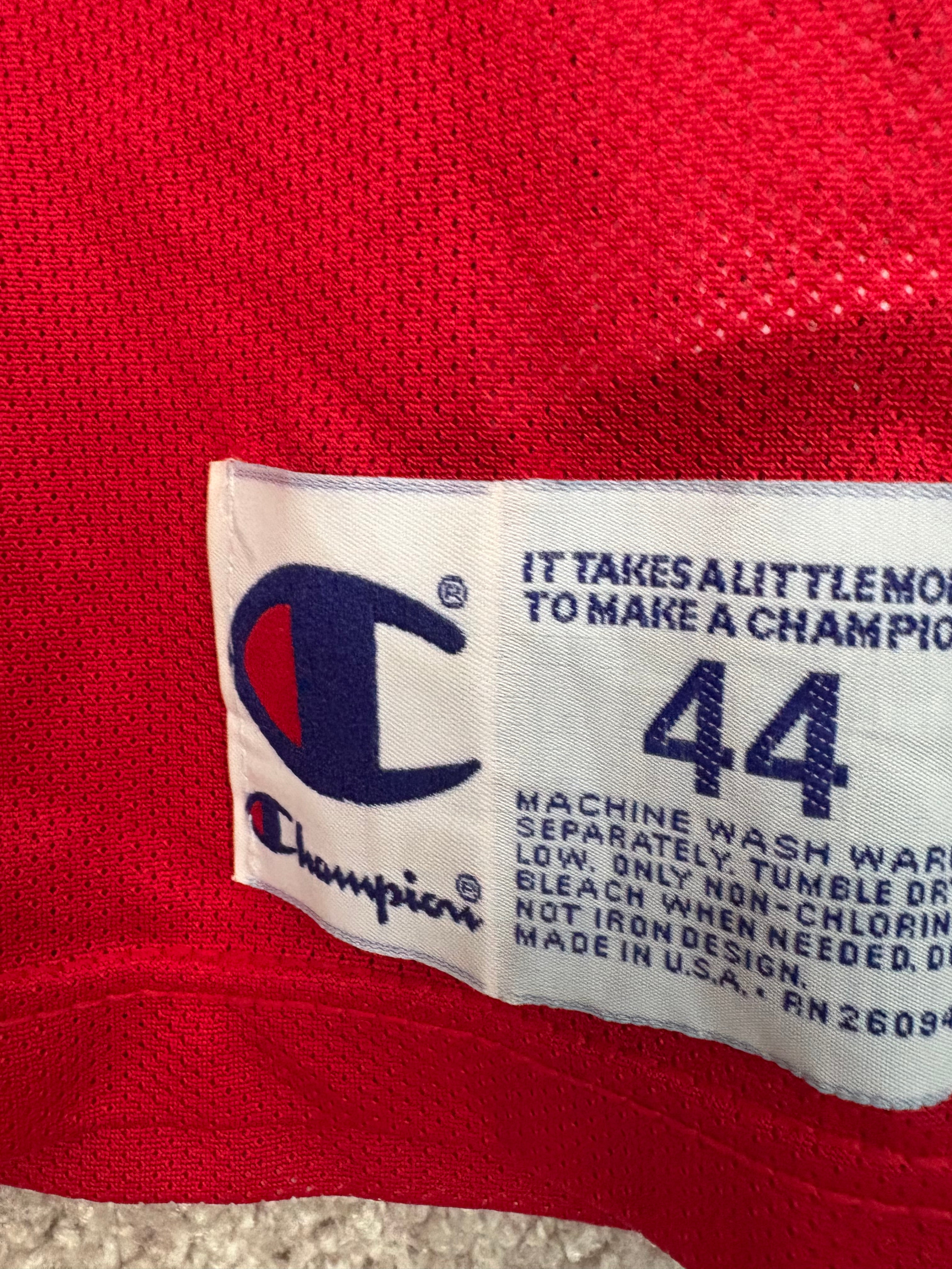 Detroit Pistons Vintage 90's Red Champion NBA Jersey