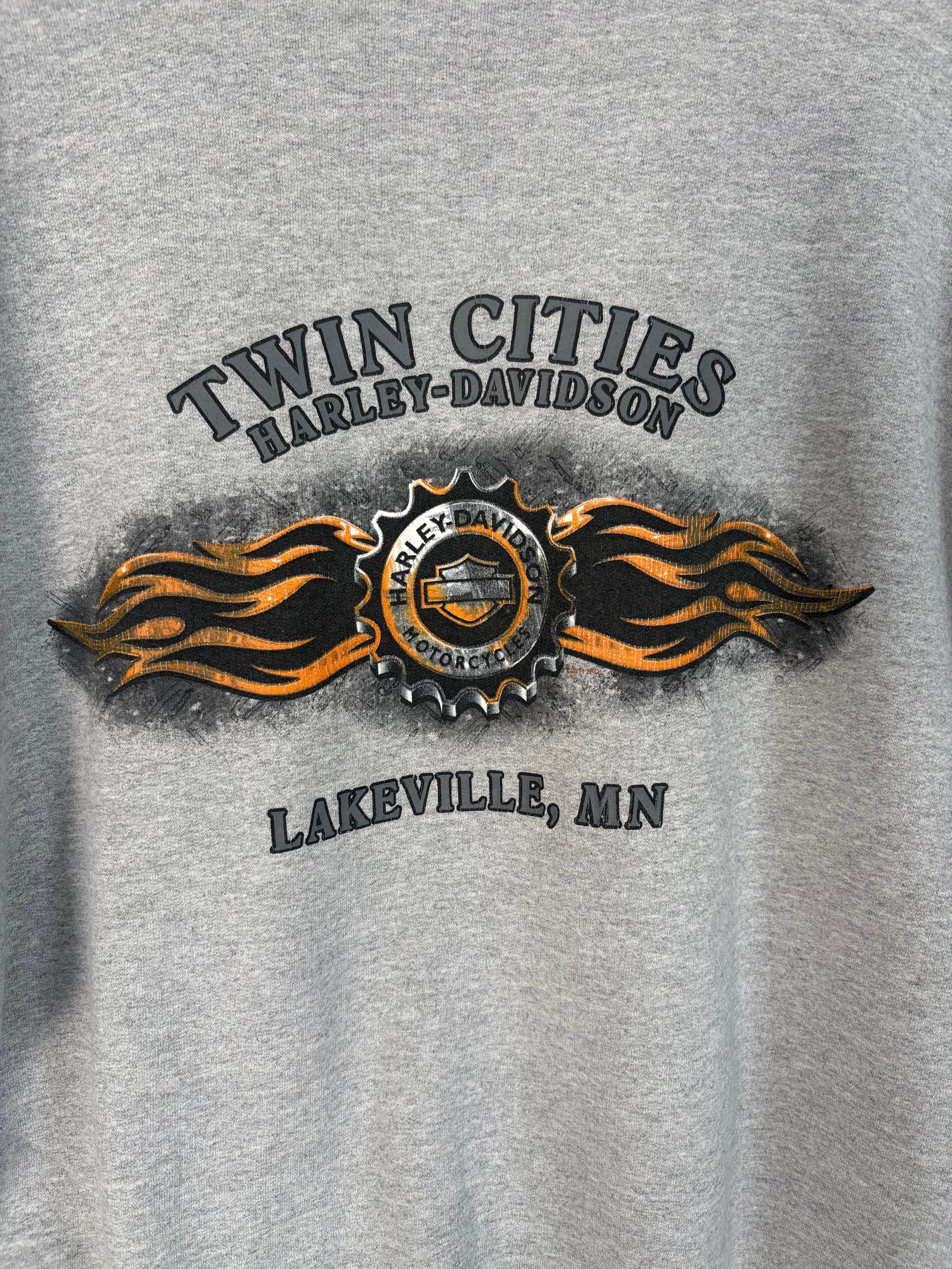 Harley Davidson 2008 Twin Cities Flame Sleeve Zip-Up Hoodie