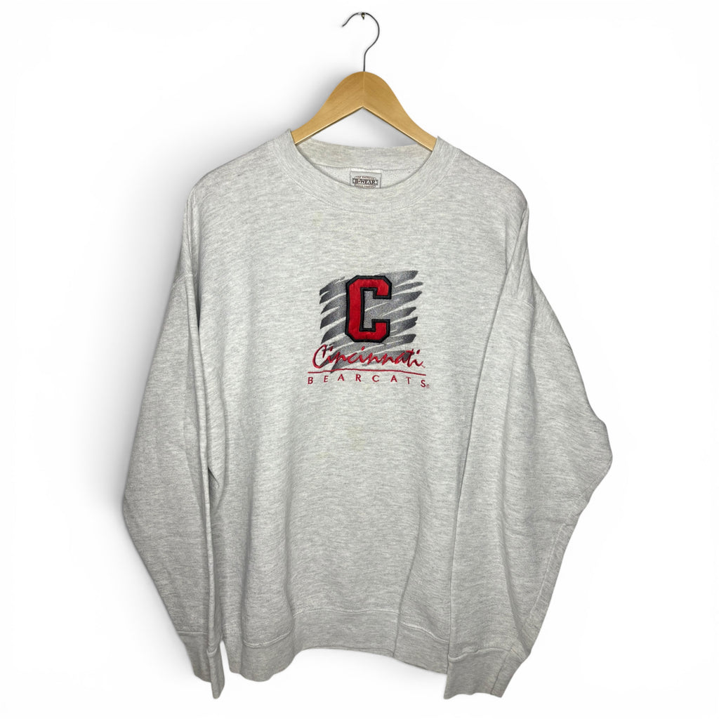 University of Cincinnati Bearcats Grey Vintage Crewneck Sweatshirt