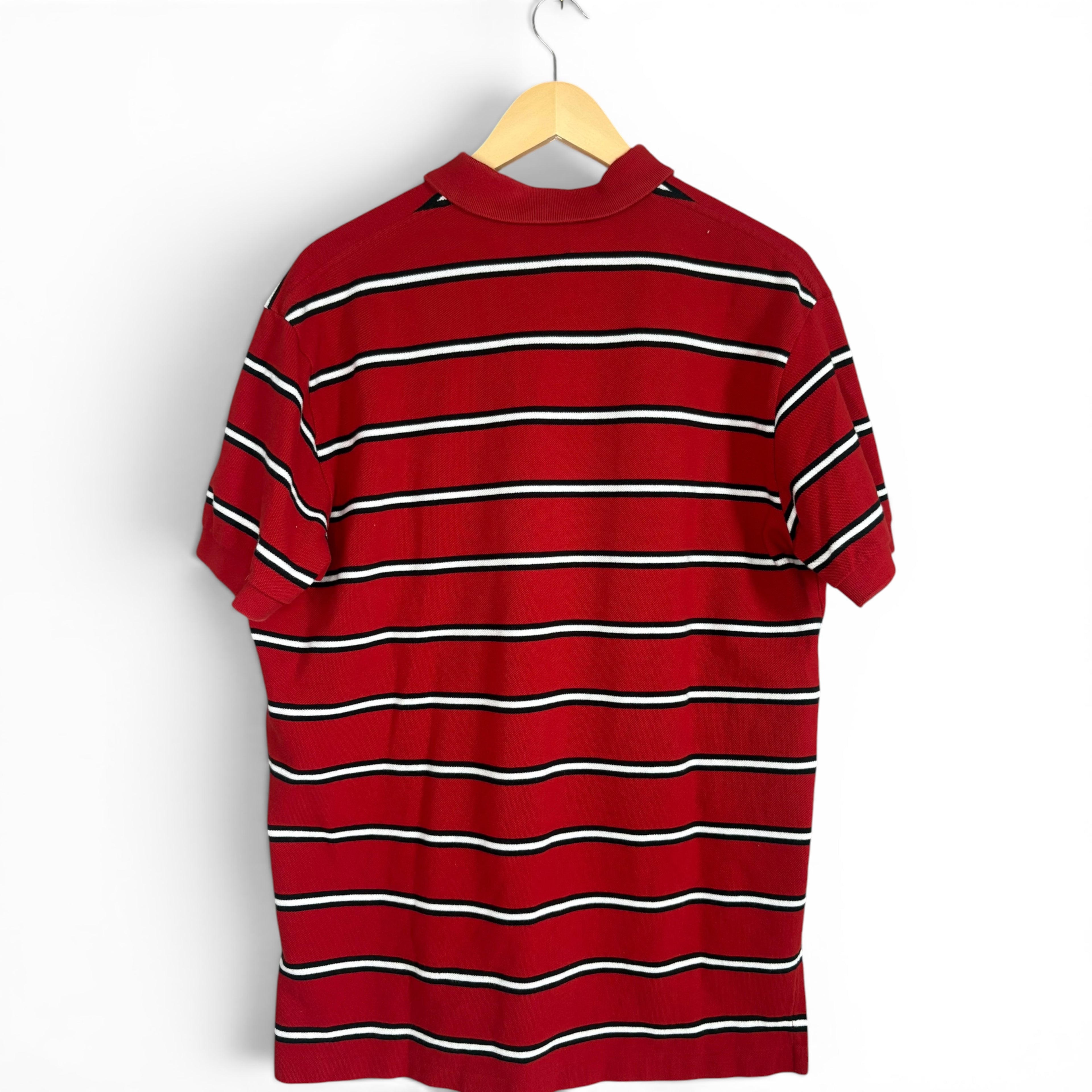 Ralph Lauren Red, Black & White Striped Polo Shirt