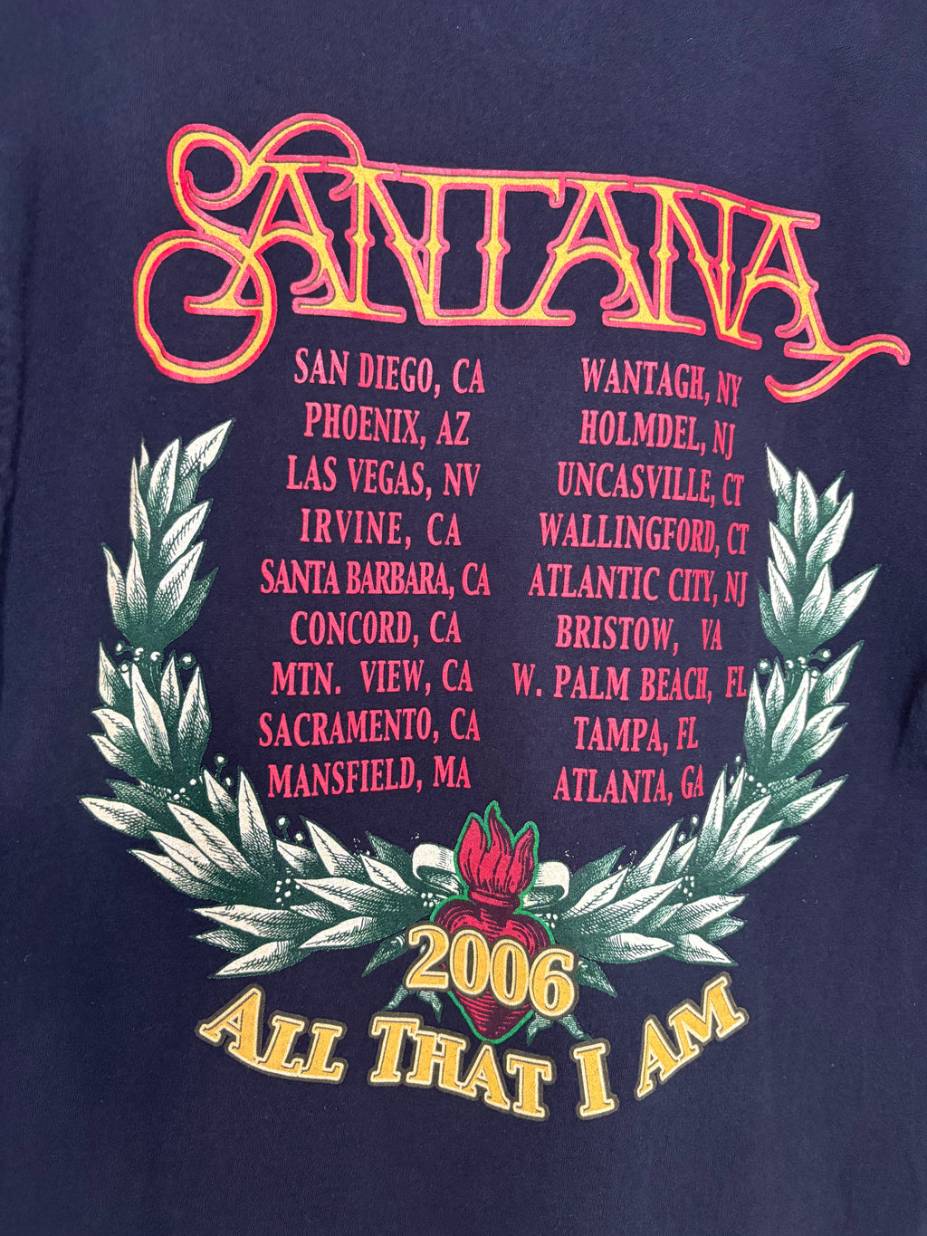 Carlos Santana 2006 All That I Am Tour T-Shirt