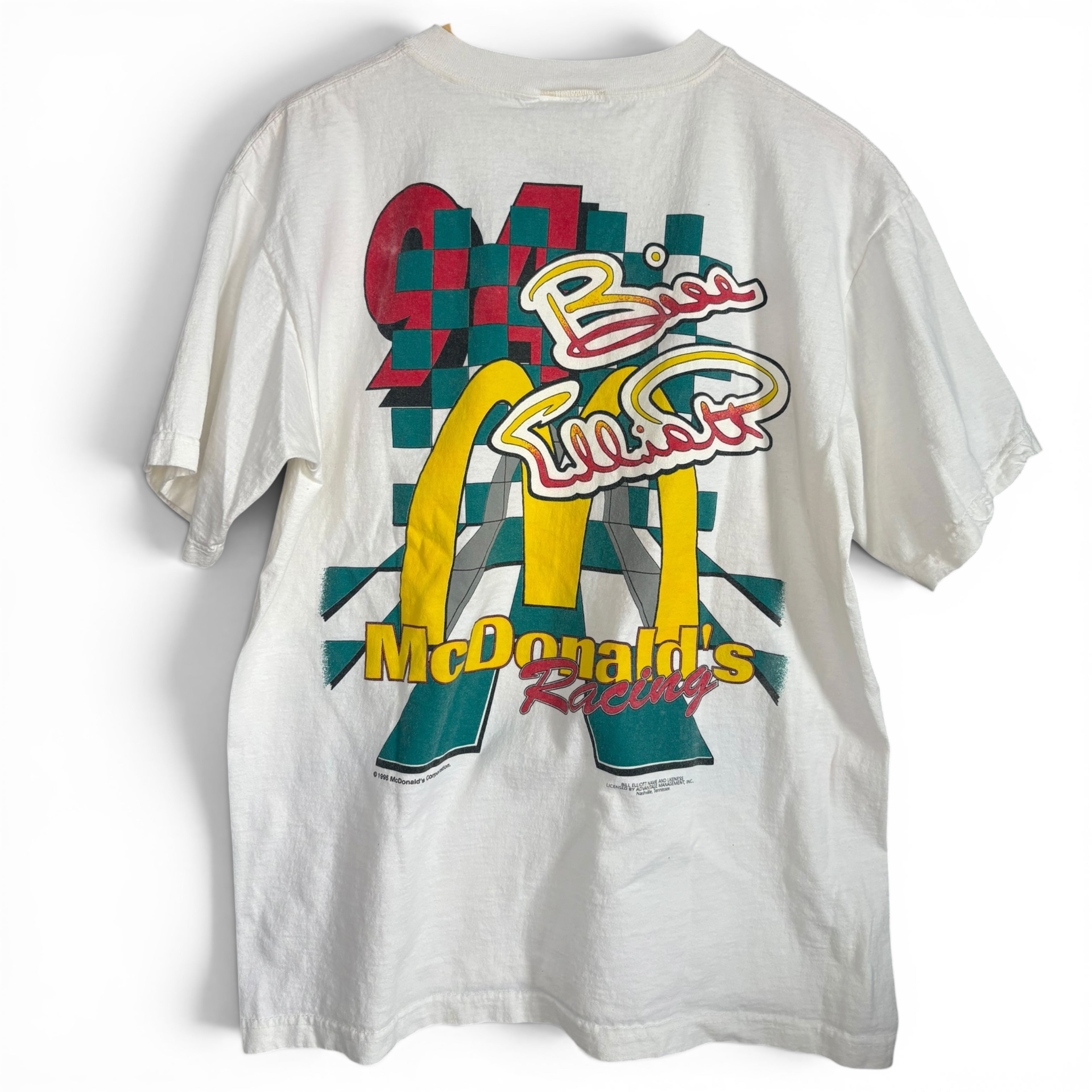 Bill Elliott 90's NASCAR McDonald's Racing T-Shirt