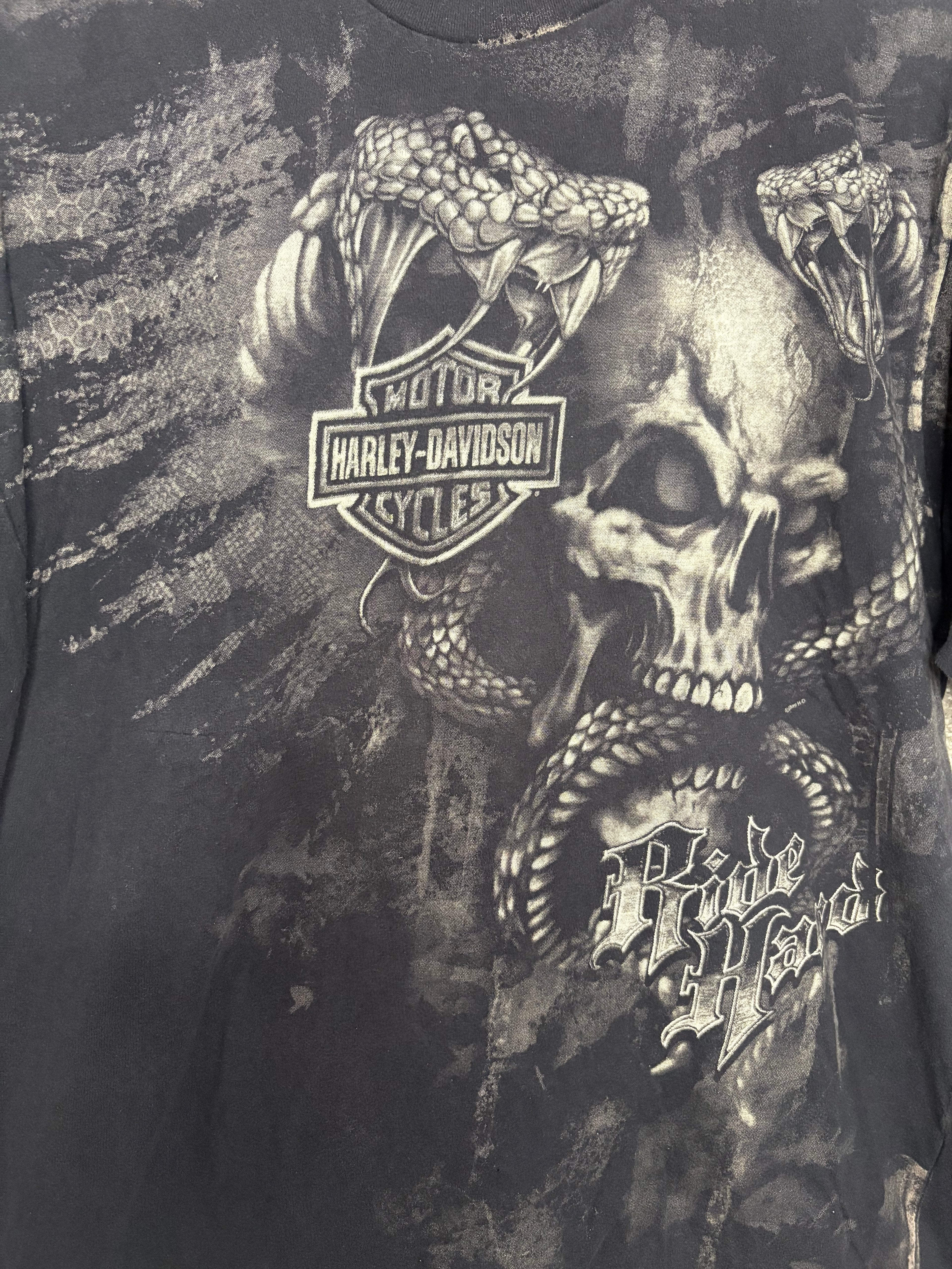 Harley Davidson "Ride Hard" 2009 Skull T-Shirt
