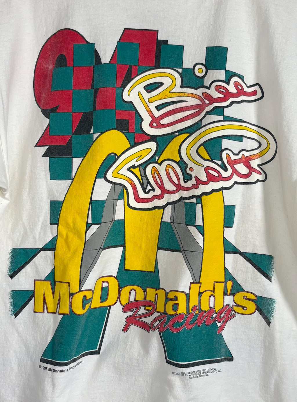 Bill Elliott 90's NASCAR McDonald's Racing T-Shirt