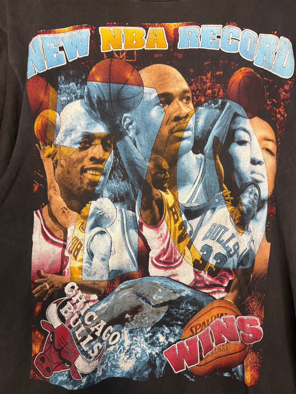 Chicago Bulls 1996 NBA Win Records Rap T-Shirt