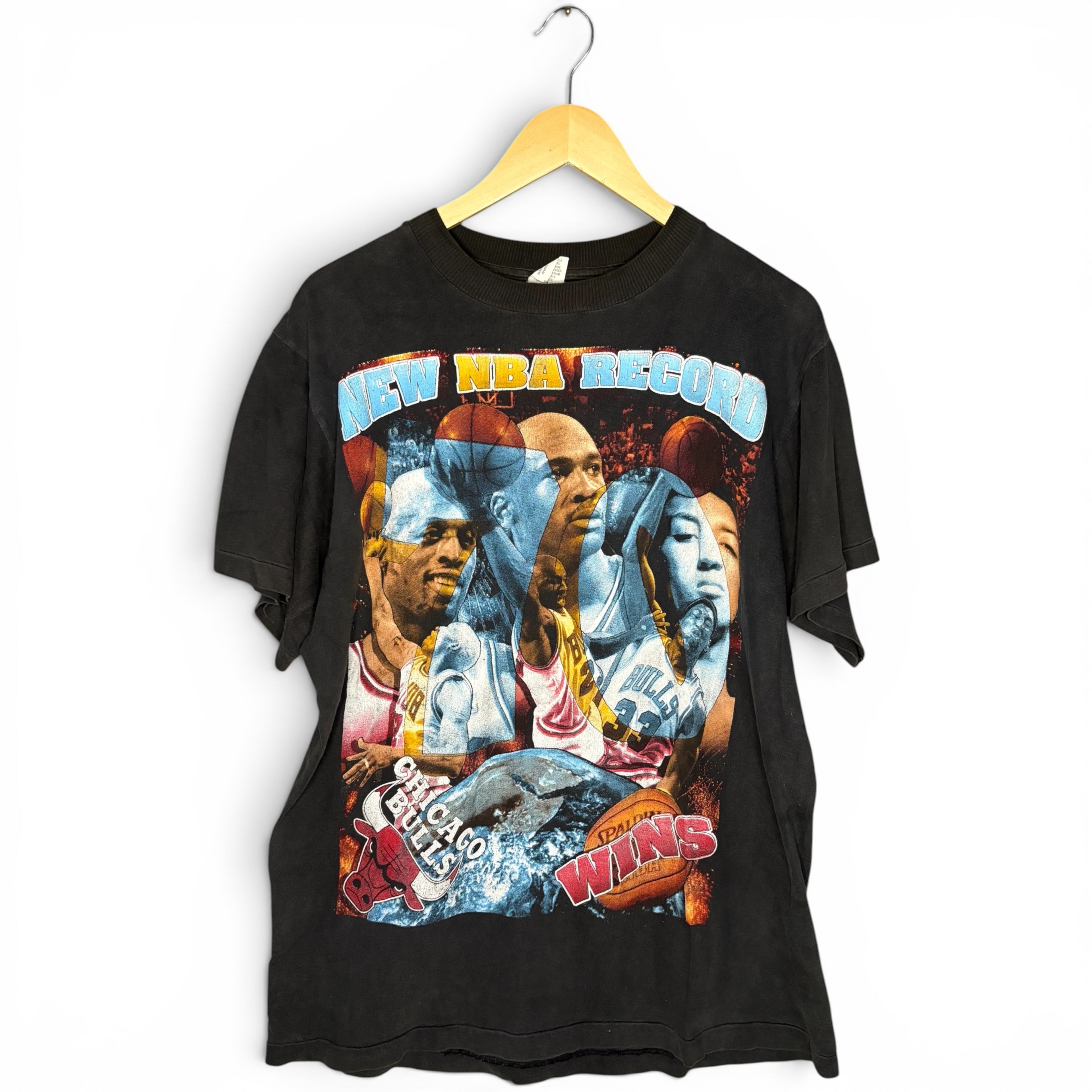 Chicago Bulls 1996 NBA Win Records Rap T-Shirt