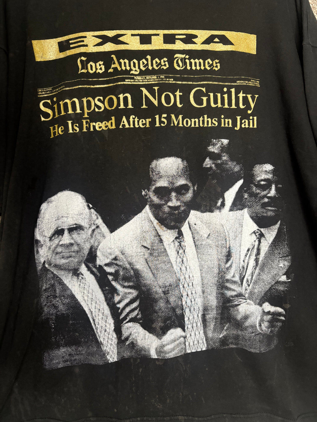 RARE O.J Simpson Los Angeles Times "Not Guilty" T-Shirt