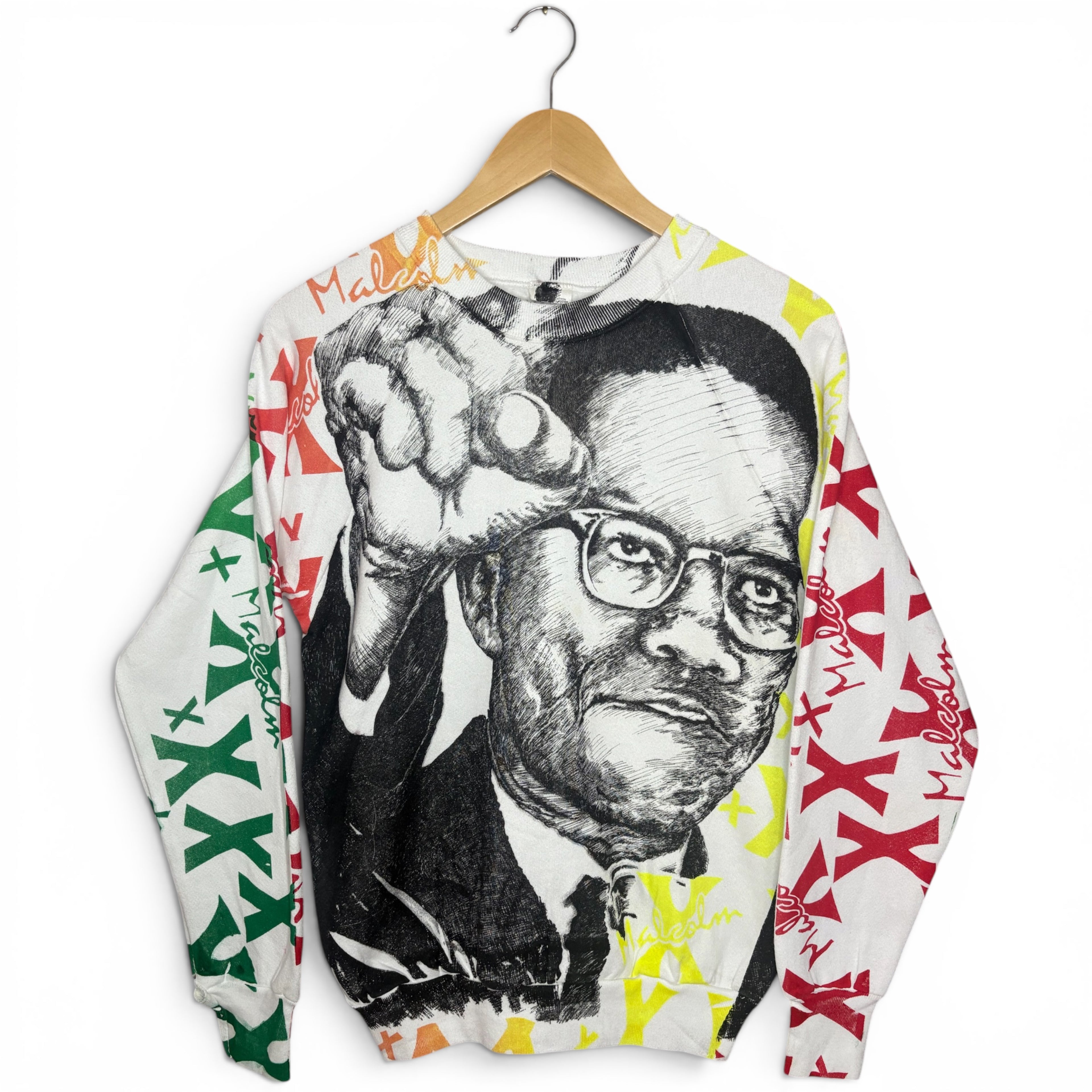 Malcolm X Vintage AOP Crewneck Sweatshirt