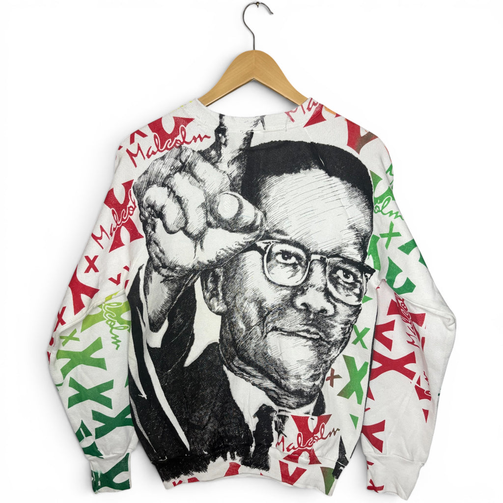Malcolm X Vintage AOP Crewneck Sweatshirt