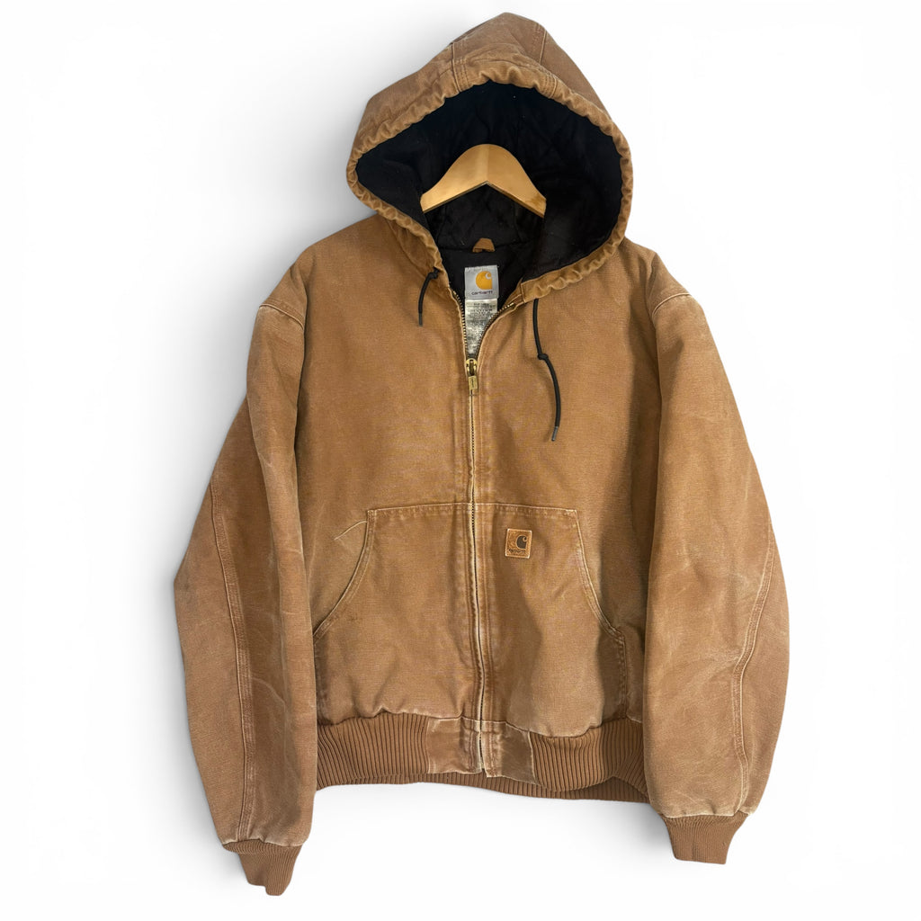 Brown Carhartt Hooded Quilted Lined Jacket J130