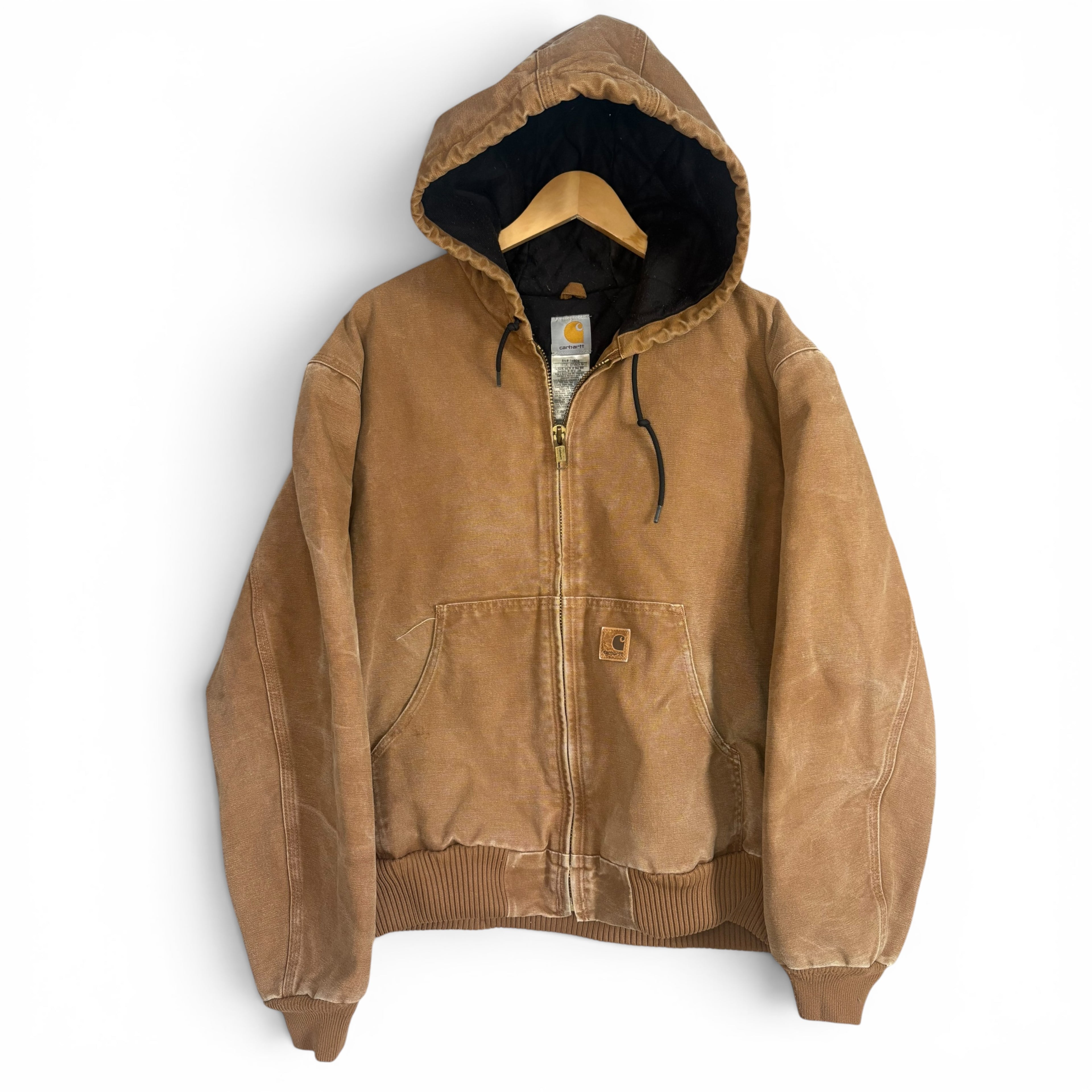 Brown Carhartt Hooded Quilted Lined Jacket J130